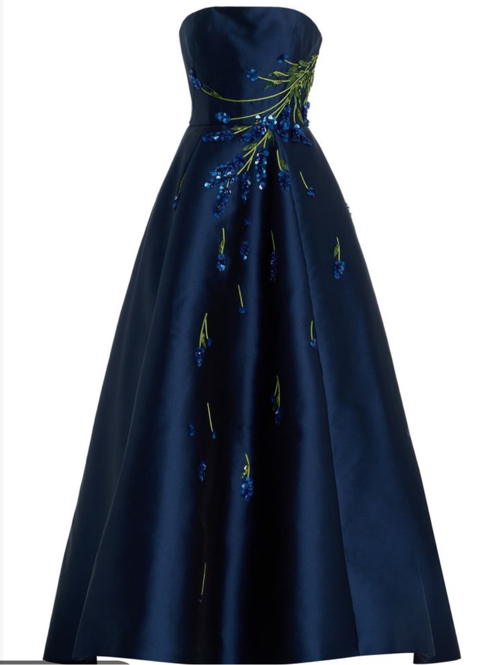 Monique Lhuillier Embroidered Mikado Silk Ball Gown